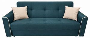 Canapea VERA extensibila, 3 locuri, lada de depozitare, stofa albastru + crem, 225x90x90 Albastru, Stofa