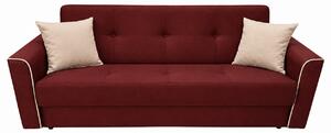 Canapea VERA extensibila, 3 locuri, lada de depozitare, stofa rosu+crem, 225x90x90 Rosu, Stofa