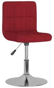 Scaun de bar pivotant, roșu vin, material textil