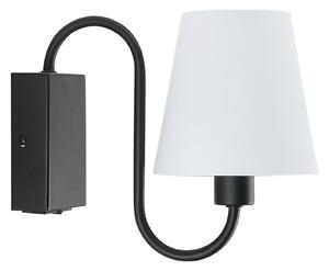 Aplica Perete Classic Klausen AP1 B 20.1x24x13 cm, Corp Iluminat Interior Stil Country, Metal Negru cu Abajur Alb, Soclu E14, Design Elegant Retro