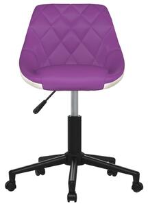 Scaun de birou pivotant, violet și alb, piele ecologică