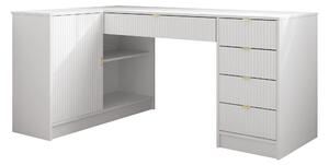 Birou de colt Comfivo Papilio II, Alb, MDF, PAL laminat, 76x158x98cm, 58.9 kg