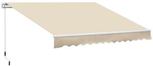 Outsunny Copertină Rabatabilă Exterior, Copertină Extensibilă, Copertină Tip Roll-Up cu Deschidere Manivelă, 350x250 cm, Crem | Aosom Romania