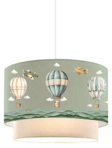Lampa de tavan pentru copii Balon nuante de verde-crem, D30x20 cm