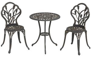 Outsunny Set de Gradina 3 Piese din Aluminiu cu 2 Scaune | Aosom Romania