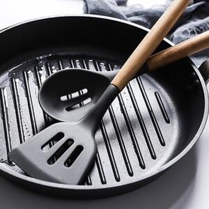 Set ustensile de bucătărie din silicon Ruhhy - 12 piese cu suport, negru