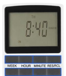 Priză programabilă digitală Izoxis - timer săptămânal, programare 24/7, ecran LCD, maxim W, Alb