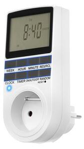 Priză programabilă digitală Izoxis - timer săptămânal, programare 24/7, ecran LCD, maxim W, Alb