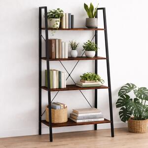 Bibliotecă pentru cărți și decorațiuni cu 4 rafturi - 147 cm svetlá hnedá