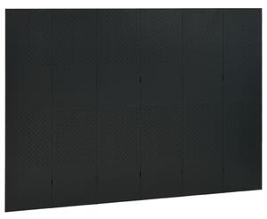 Paravane de cameră cu 6 panouri,2 buc., negru, 240x180 cm, oțel