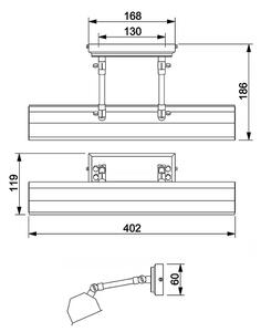Corp de iluminat pentru tablouri CHAWTON 2xE14/40W/230V alamă Elstead CHAWTON-PLM-AB
