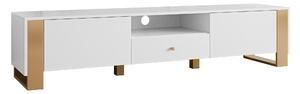 Comodă TV Comfivo Vestora, Alb, Auriu, PAL laminat, 40x180x40cm, 33.5 kg