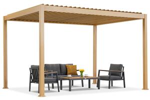 Pergolă de terasă independentă Lagos 3x4 woodlike Garden Point