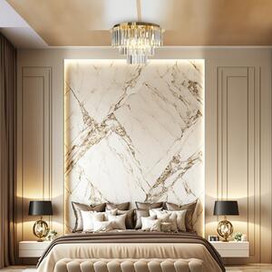 Milagro Lighting Plafonieră Milano, Ø 45 cm, auriu/cristal, sticlă, 6 x E14, Auriu / Alamă, Camera de zi / sufragerie, Sticlă