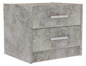 Noptiera Olympus cu 2 sertare culoare antracit antic 47.5x40.5x40.5
