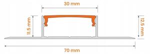 Set 1x bandă LED RGBW digitală, 16,5W/230V, 5 m + 5x profil încastrat 1 m + telecomandă