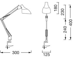 Ledvance - Lampă de birou cu clemă OFFICE LINE 1xE27/11W/230V neagră