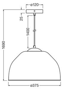 Osram - Pendul suspendat pe cablu CAMEL BELL 1xE27/9W/230V, diam. 37,5 cm
