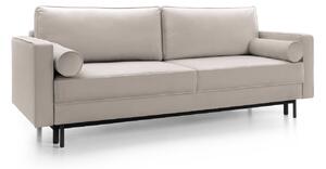 Canapea ~LUNA~ extensibilă cu ladă de depozitare, material catifelat, 225 cm lungime, extensia 140x200 cm