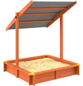 Spielwerk Cutie de nisip cu acoperiș Sami, din lemn de brad, 120x120x120cm