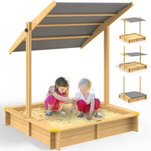 Spielwerk Cutie de nisip cu acoperiș Leny, din lemn de brad, 120x120x120cm