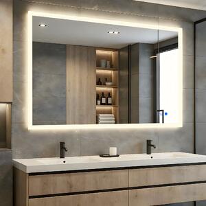 Oglindă dreptunghiulară de baie cu iluminare LED 120x70 cm