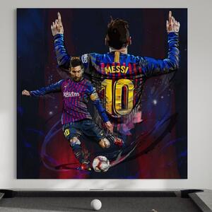 Tablou Canvas Premium LuxCanva® A1345, Lionel Messi , Balon De Aur, Fotbalist, Legenda, Game Room, Culori Vibrante