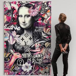 Tablou Canvas Premium LuxCanva® A1339, Mona Lisa Graffiti , Living, Abstract, Colorat, Drink Colca-Cola, Studio, Culori Vibrante