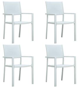 Set de mobilier de grădină, alb, 5 piese