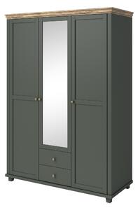 Dulap de haine Elvina S ZJU19 (verde + stejar lefkas închis) (cu oglindă). Promo -22%. 1118223
