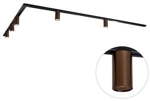 Sistem modern de iluminat pe șine cu 5 spoturi bronz închis monofazat GU10 35mm - Iconic Ruby