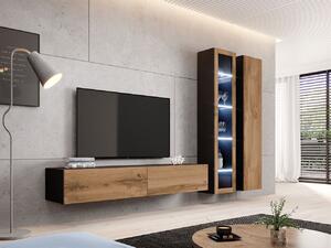 Mobilier living Ziggy III (negru + wotan). 1123289