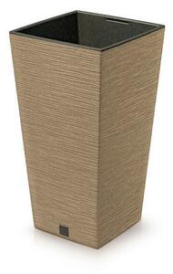 Ghiveci de flori FURU SQUARE ECO WOOD cu inserție24 c m, maro, S