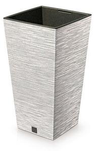 Ghiveci de flori FURU SQUARE ECO WOOD cu inserție24 c m, alb ECO, S