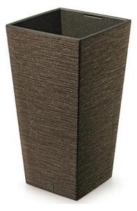 Ghiveci de flori FURU SQUARE ECO WOOD cu inserție30 c m, maro închis, M