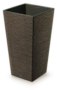 Ghiveci de flori FURU SQUARE ECO WOOD cu inserție24 c m, maro închis, S