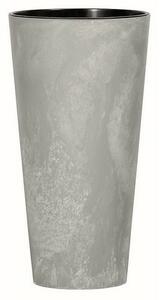 Ghiveci de flori TUBUS SLIM BETON EFFECT cuinserție 30 cm, gri, 4HOME