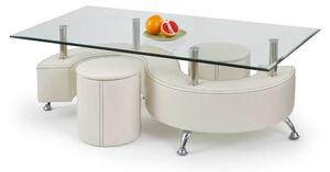 Măsuță de cafea Malachi, transparent / crem