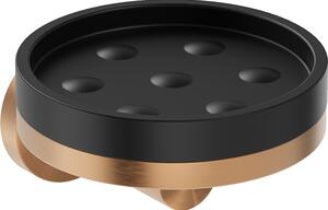 Mexen Triv, suport săpun de perete, negru mat / cupru mat, 70A33055-65B