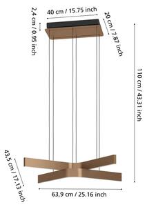 Eglo 901864 - Pendul LED RGBW FOLCINO-Z, dimmabil, 2xLED/18W/230V, cupru/negru
