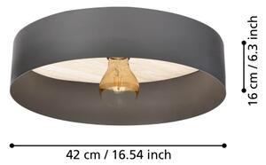Plafonieră Eglo 901745 DUAIA 1xE27/40W/230V gri