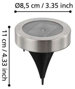 Eglo 48777 - Lampă solară cu LED și senzor, 0,07 W, 1,2 V, 200 mAh, crom