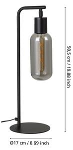 Eglo 901007 - Lampă de masă MAIONE 1xE27/4W/230V neagră/fumurie