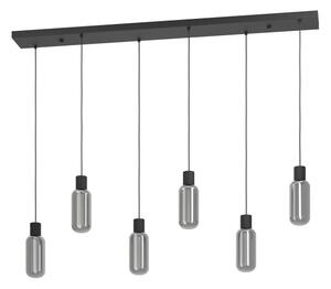 Eglo 901006 - Lustru suspendat cu cablu MAIONE, 6x E27/4W/230V, negru/fumuriu