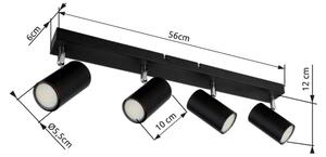 Spot ROBBY 4xGU10/35W/230V negru Globo 57911-4B