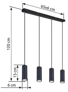 Lustră pe cablu ROBBY 4xGU10/35W/230V neagră Globo 57911-4HB