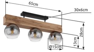 Lustră aplicată MOITAS 3xE27/40W/230V Globo 15656-3D