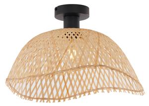 Plafonieră Art Deco neagră cu bambus natural 40cm - Alka