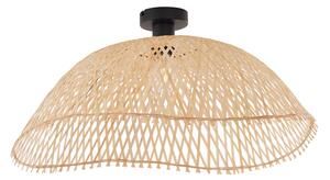 Plafonieră Art Deco neagră cu bambus natural 60cm - Alka