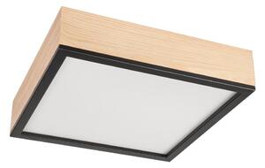 Plafonieră NATURAL SQUARE 4xE27/15W/230V 39x39 cm pin/negru